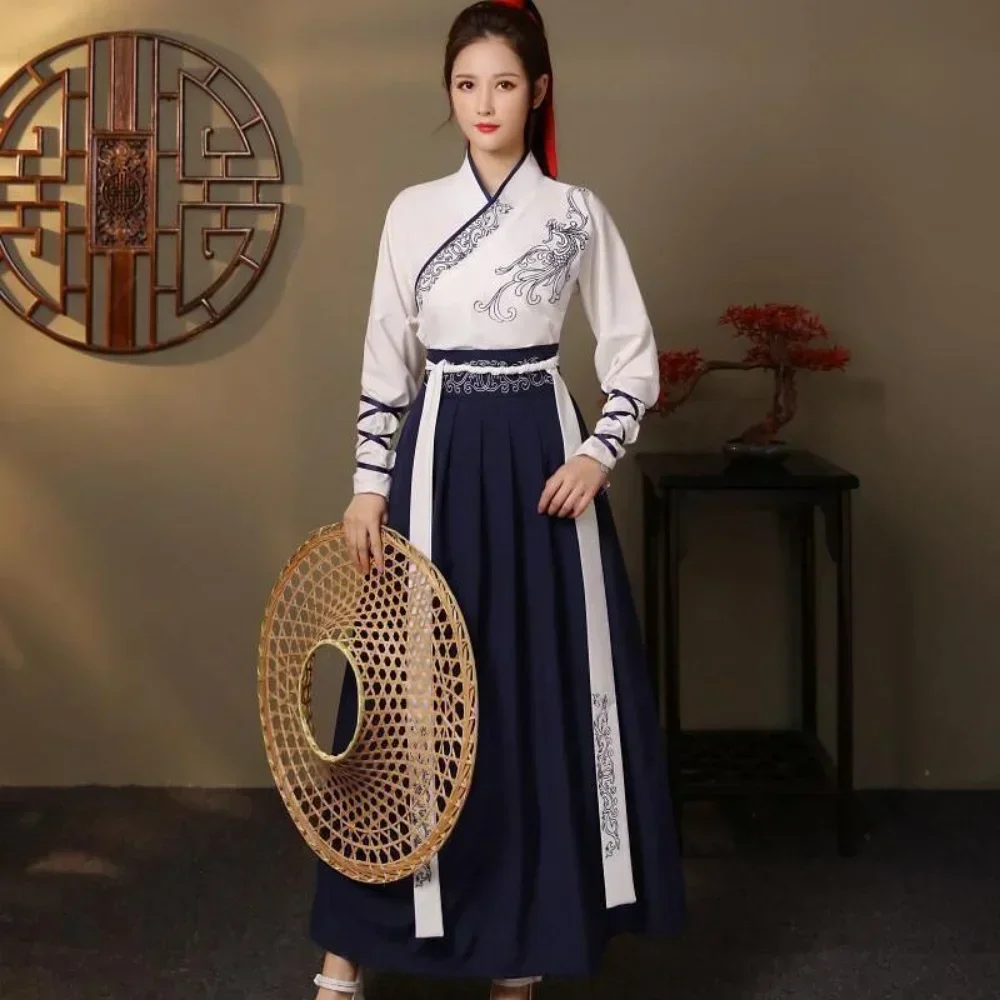 Vintage Fashion Queen - ชุดฮันฝูสมัยใหม่สำหรับผู้หญิง เสื้อและกระโปรง 2 ชิ้น ชุดคอสเพลย์แฟชั่นวินเทจสำหรับผู้ชาย เสื้อผ้าจีนโบราณ