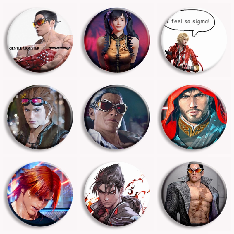 Vintage Fashion Game - ร้อนเกม Tekken 8 อะนิเมะนุ่มปุ่ม Pin Vintage