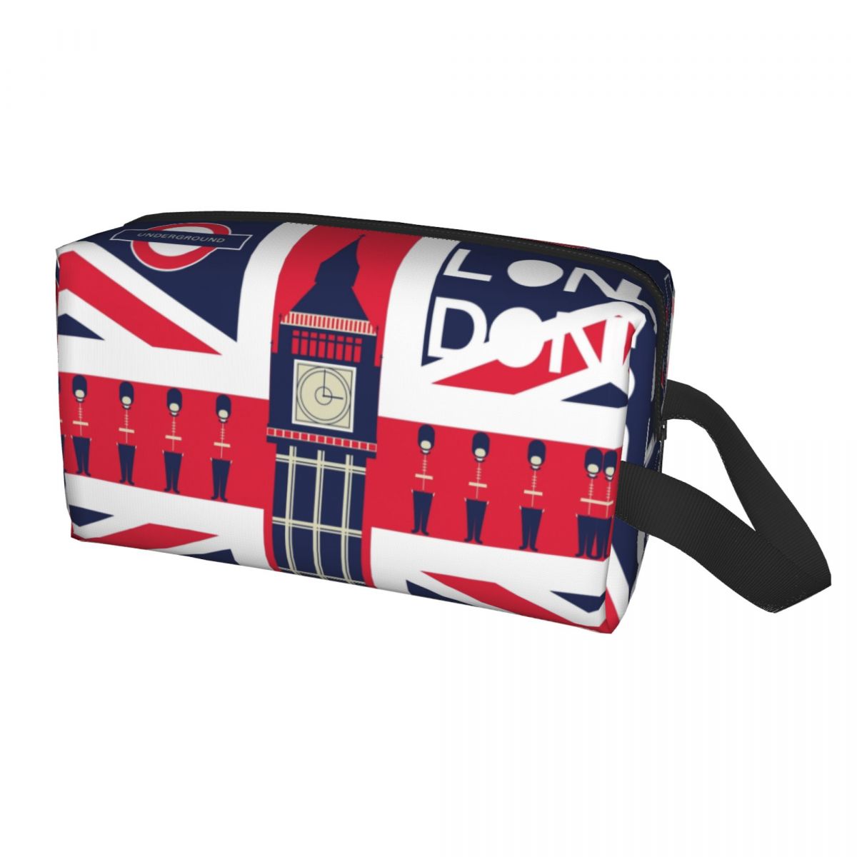 Vintage Fashion London - ธงอังกฤษวินเทจที่มีสัญลักษณ์ลอนดอนแฟชั่น tas kosmetik แจ็คยูเนี่ยนกล่องเครื่องสําอางกระเป๋าใส่เครื่องอาบน้ำจัดเก็บความงามกำหนดเอง