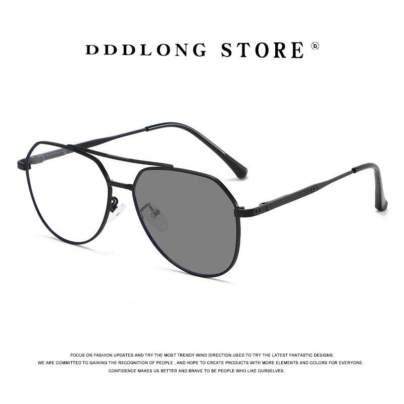 Vintage Fashion Images - DDDLONG ย้อนยุคพังก์แฟชั่นนักบินแว่นตากันแดดโฟโตโครมิกผู้หญิงผู้ชายแว่นตาโลหะคลาสสิกวินเทจยูวี 400 กลางแจ้งเฉดสี D679