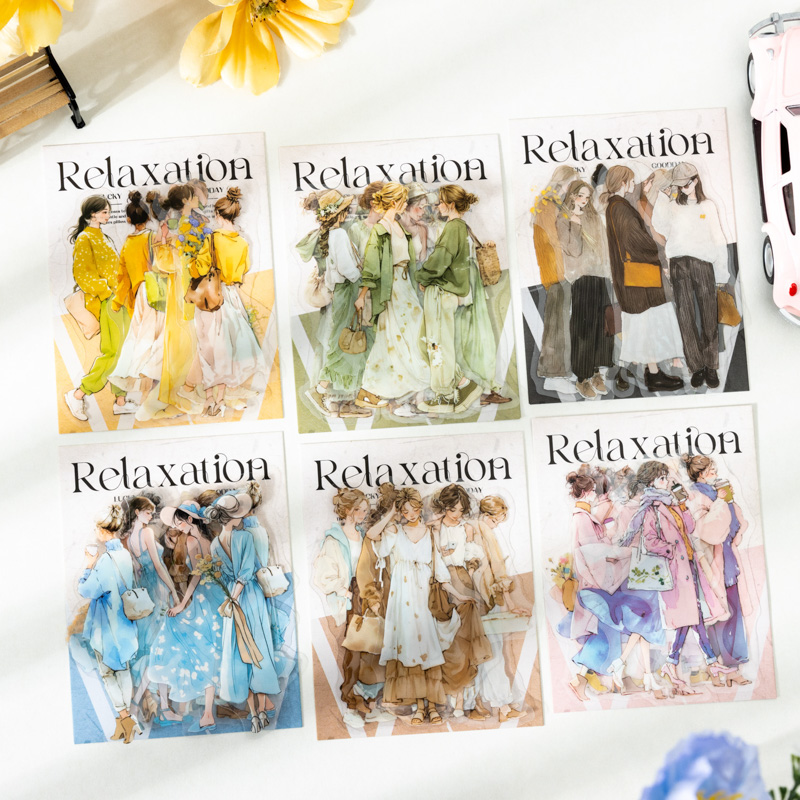 Vintage Fashion Journal - สติกเกอร์ตกแต่งลายวินเทจ 20 ชิ้น/แพ็ค สำหรับตกแต่งสมุดบันทึก ไดอารี่ อัลบั้ม