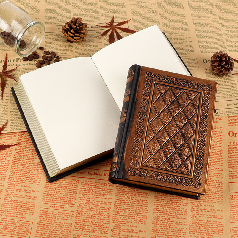 Vintage Fashion Journal - แฟชั่นสร้างสรรค์VINTAGEสมุดบันทึกคลาสสิกไดอารี่Retroลายสก๊อตหนังนูนการออกแบบกรอบNotepadเครื่องเขียนAgenda2022