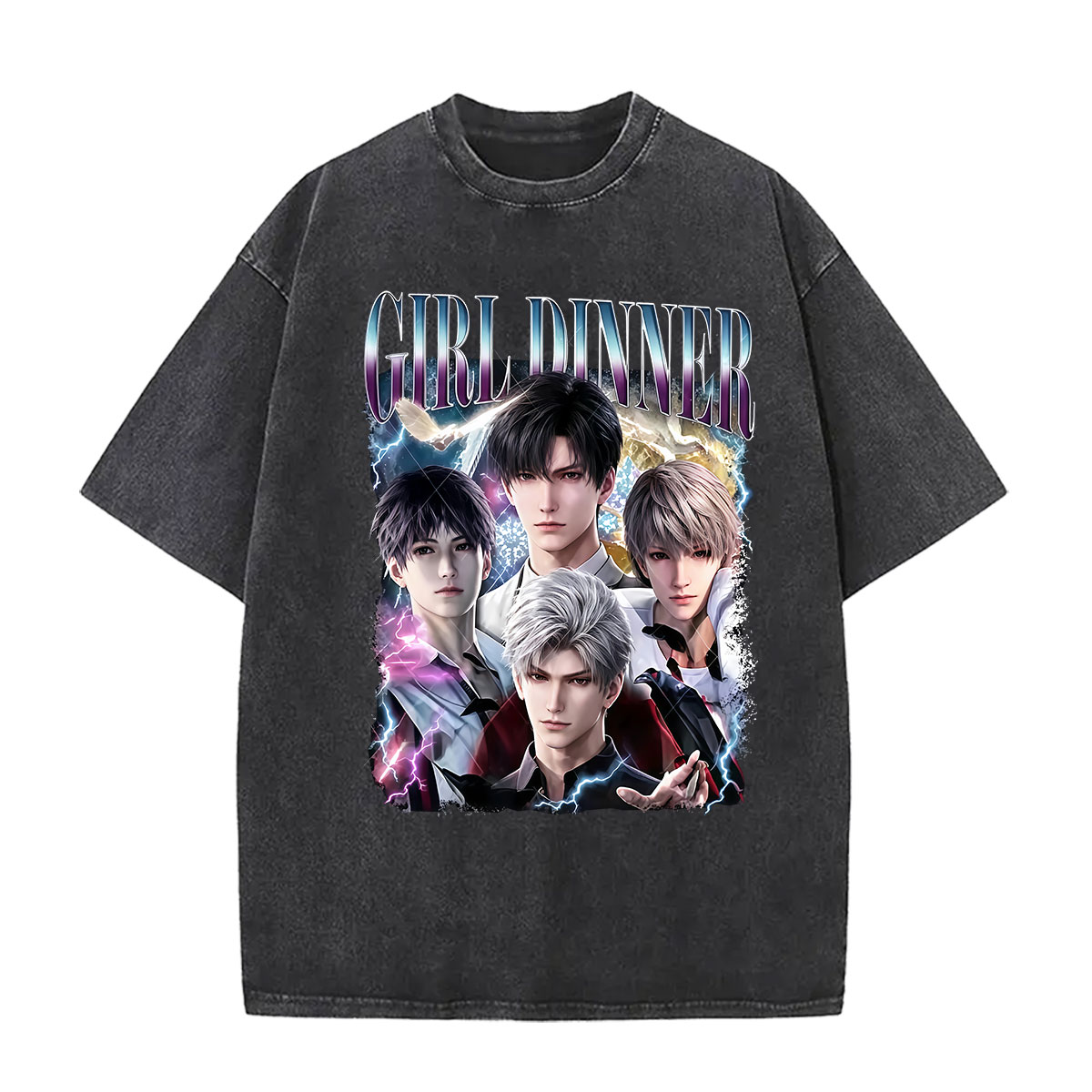 Vintage Fashion Game - เสื้อยืดลายเกม Love and Deepspace สไตล์วินเทจสำหรับผู้ชายและผู้หญิง เสื้อผ้าแฟชั่นทรงโอเวอร์ไซส์