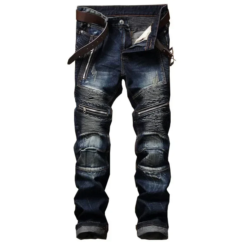 Retro Track Pant - Punk Street สไตล์ Ripped กางเกงยีนส์ Skinny