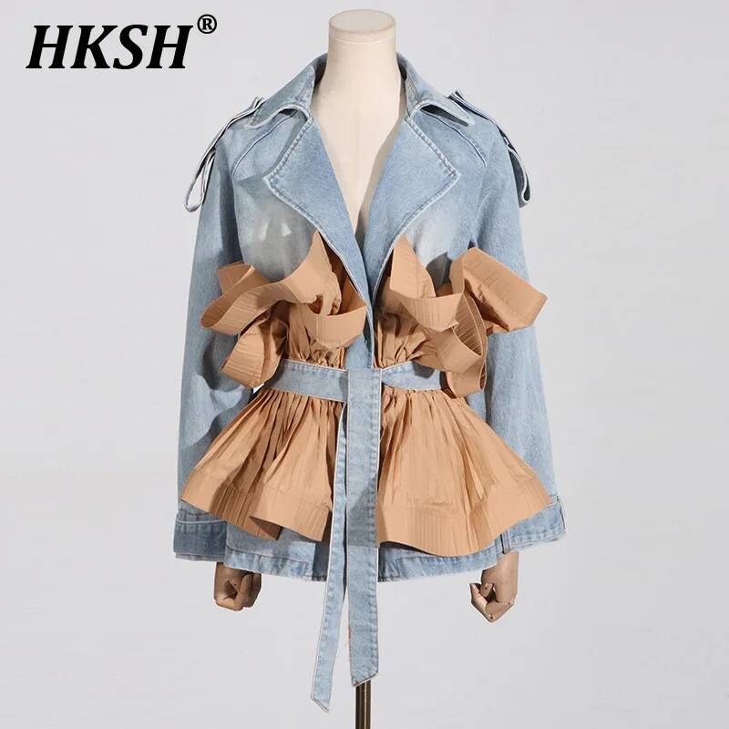 HKSH ฤดูใบไม้ผลิฤดูร้อนใหม่ Ch - Patchwork Jean Jacket บทวิจารณ์และราคา