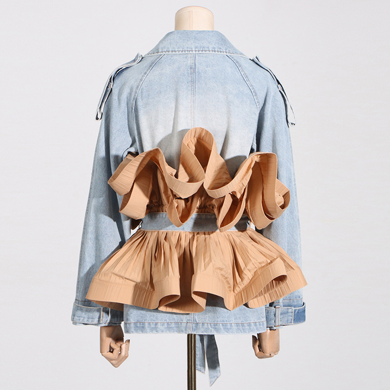 HKSH ฤดูใบไม้ผลิฤดูร้อนใหม่ Ch - Patchwork Jean Jacket บทวิจารณ์และราคา