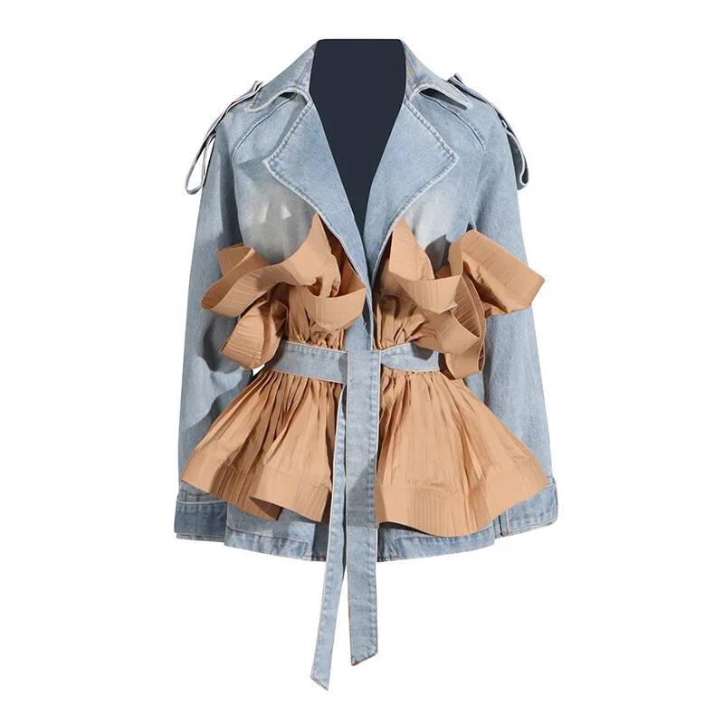 HKSH ฤดูใบไม้ผลิฤดูร้อนใหม่ Ch - Patchwork Jean Jacket บทวิจารณ์และราคา