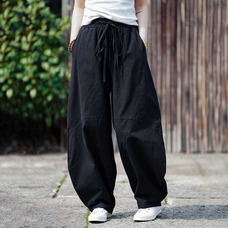 กางเกงฮาเร็มผ้าฝ้ายผ้าลินินสำห - Retro Track Pant บทวิจารณ์และราคา