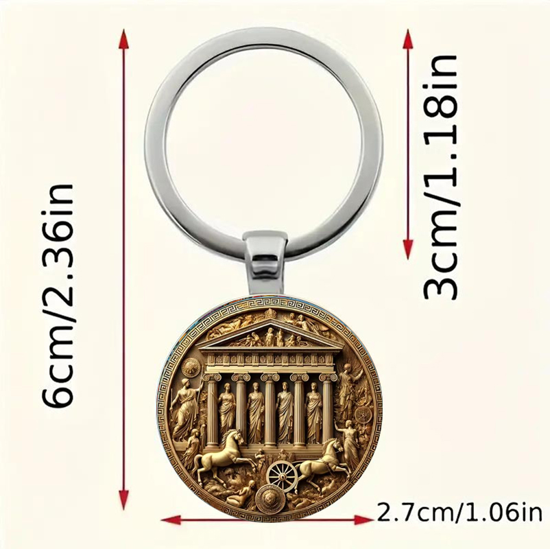 พวงกุญแจรูปวัดกรีกโบราณ ลายกุญ - Vintage Fashion History บทวิจารณ์และราคา