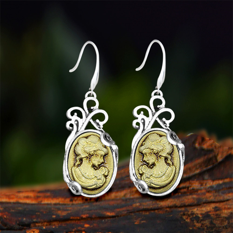 Vintage Oval Lady Queen Cameo  - Vintage Fashion Queen บทวิจารณ์และราคา