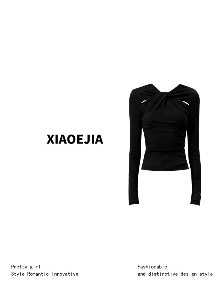 เสื้อยืดผู้หญิงสีดำสไตล์โกธิค  - Turtleneck Knit 90S บทวิจารณ์และราคา
