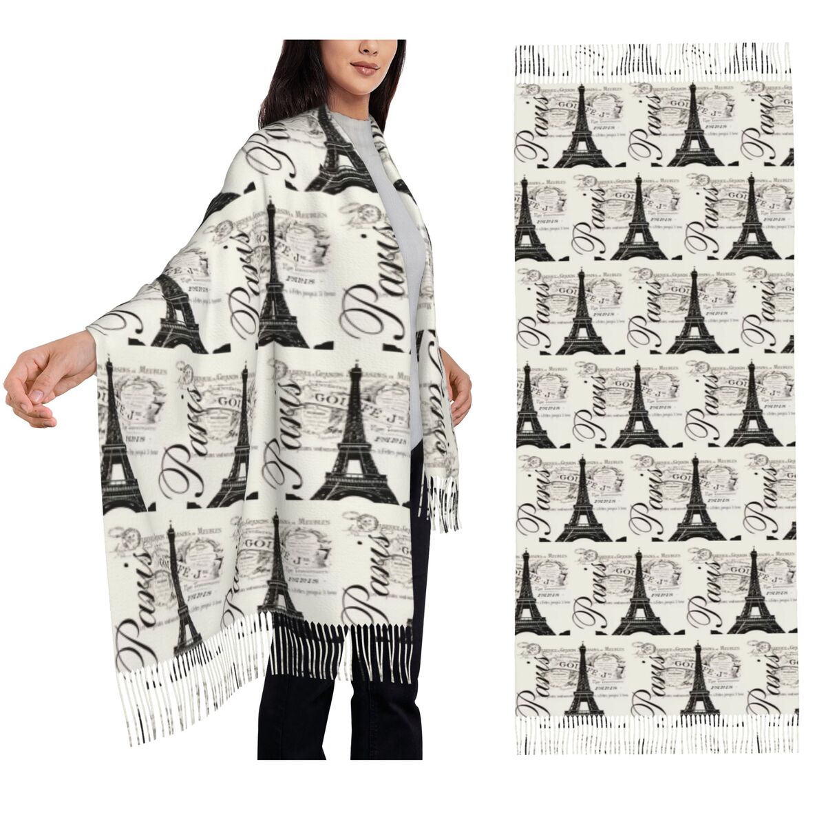 ผ้าพันคอวินเทจลายหอไอเฟล โรแมน - Vintage Fashion Paris บทวิจารณ์และราคา