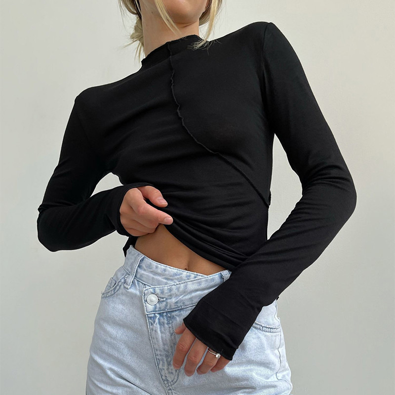 เสื้อยืดคอเต่าแขนยาวสไตล์วินเท - Turtleneck Knit 90S บทวิจารณ์และราคา