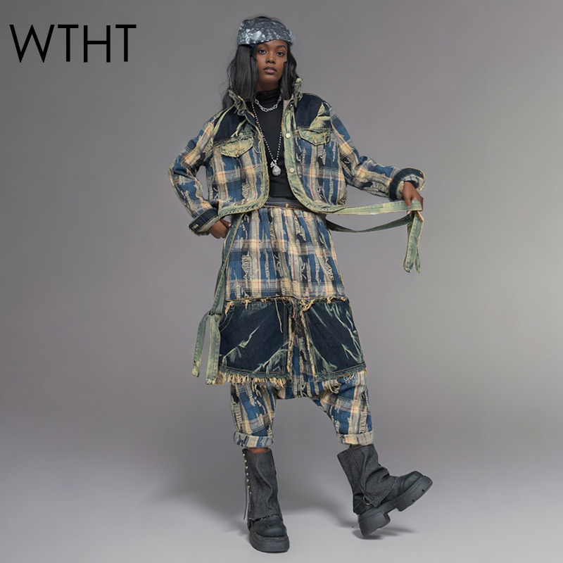 WTHTแฟชั่นผู้หญิงไม่สม่ําเสมอP - Patchwork Jean Jacket บทวิจารณ์และราคา