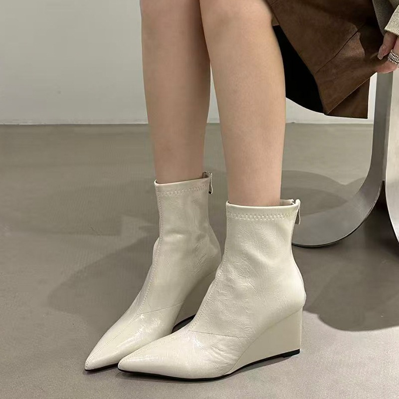 รองเท้าบูทส้นสูงสไตล์วินเทจสำห - Vintage Fashion Female บทวิจารณ์และราคา
