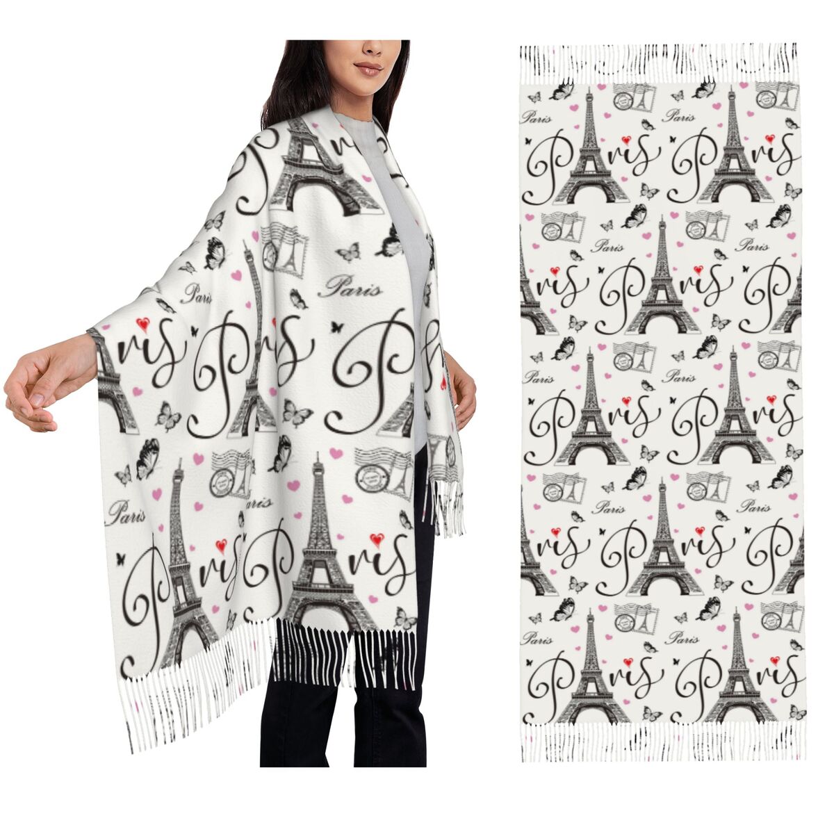 ผ้าพันคอวินเทจลายหอไอเฟล โรแมน - Vintage Fashion Paris บทวิจารณ์และราคา