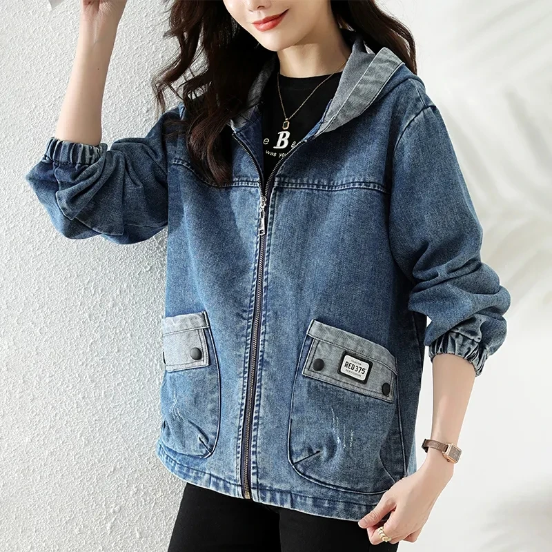 ใหม่ Splicing Zipper หญิงเสื้อ - Patchwork Jean Jacket บทวิจารณ์และราคา