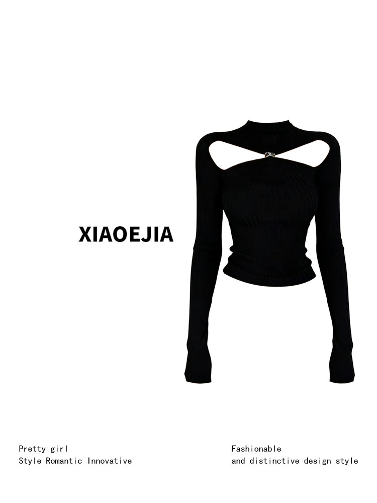เสื้อยืดโกธิคสีดำสำหรับผู้หญิง - Turtleneck Knit 90S บทวิจารณ์และราคา
