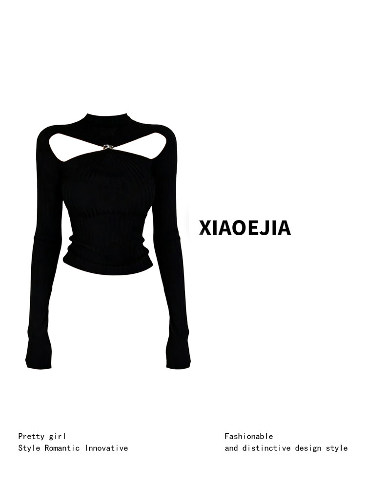 เสื้อยืดโกธิคสีดำสำหรับผู้หญิง - Turtleneck Knit 90S บทวิจารณ์และราคา
