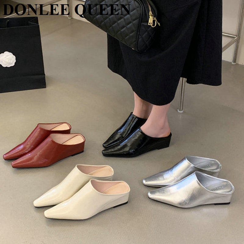 รองเท้าแตะส้นเตารีดแบบสวมสำหรั - Vintage Fashion Female บทวิจารณ์และราคา