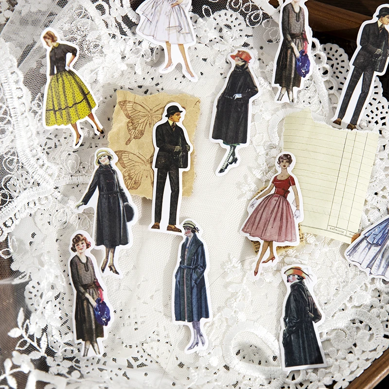 สติกเกอร์วินเทจลายสุภาพบุรุษแล - Vintage Fashion Journal บทวิจารณ์และราคา