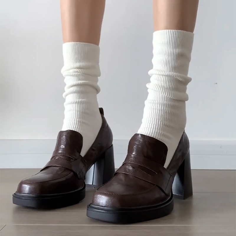 สไตล์วิทยาลัยผู้หญิงรองเท้า Lo - Vintage Fashion Female บทวิจารณ์และราคา
