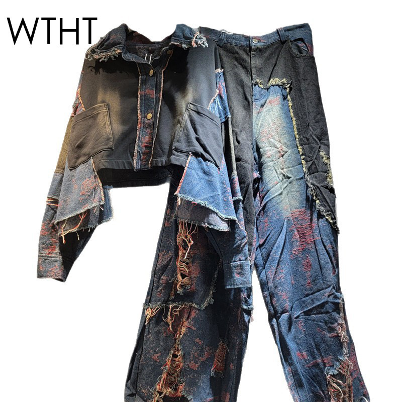 WTHT ใหม่แฟชั่นผู้หญิง Patchwo - Patchwork Jean Jacket บทวิจารณ์และราคา