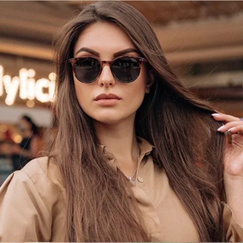 แว่นกันแดดทรงกลมสไตล์วินเทจสำห - Vintage Fashion Female บทวิจารณ์และราคา