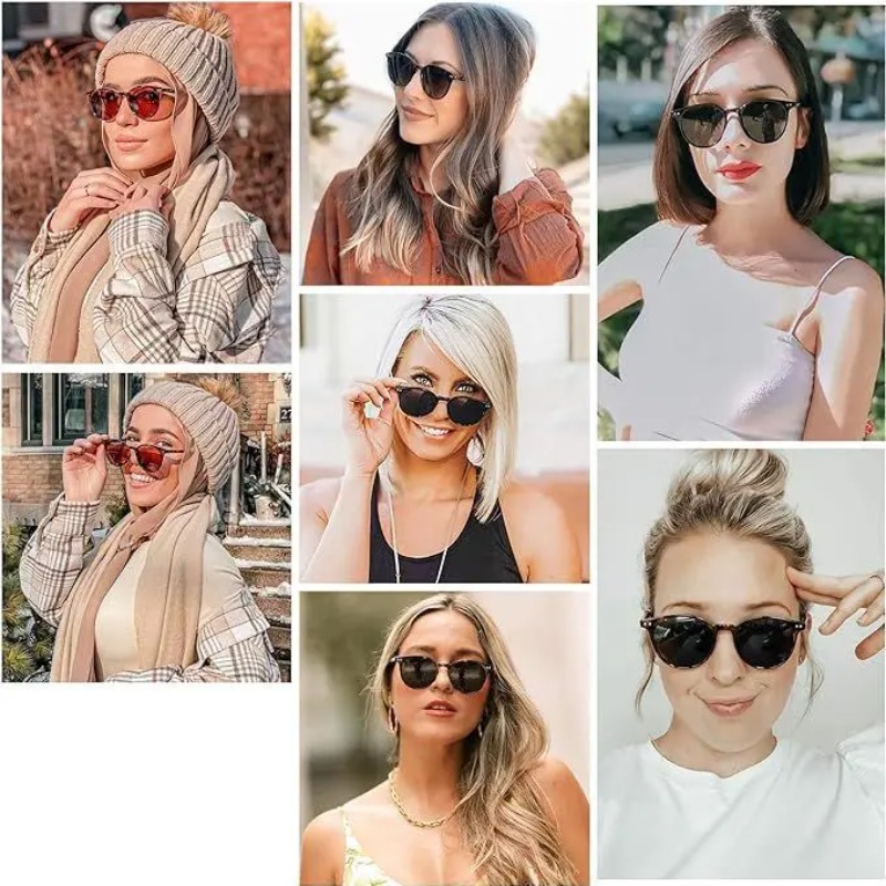 แว่นกันแดดทรงกลมสไตล์วินเทจสำห - Vintage Fashion Female บทวิจารณ์และราคา